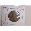 Image 1 : 1951S VF+  Wheat Cent