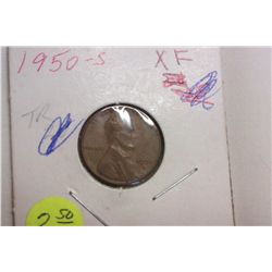 1950S XF Wheat Cent