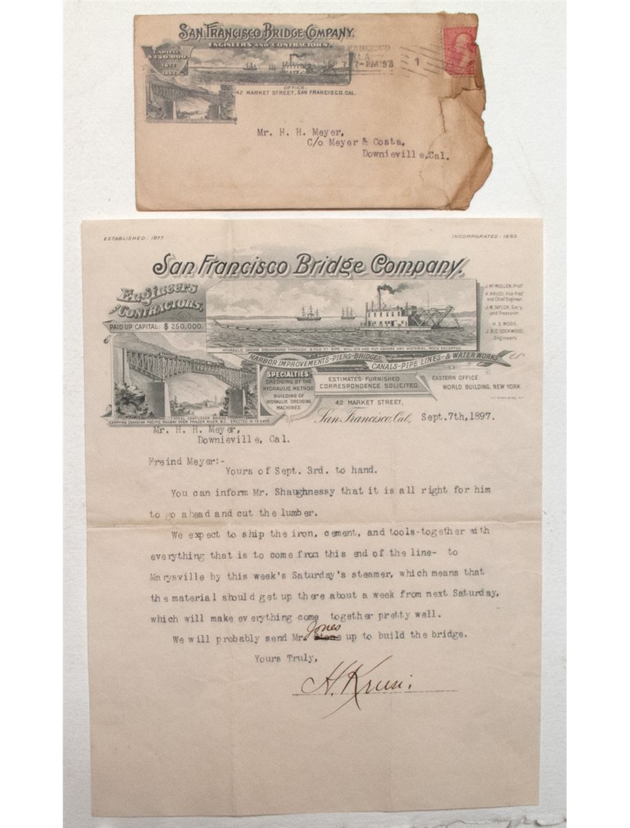 Bridge Company letterhead and cover