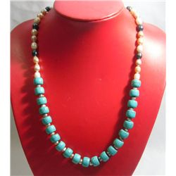 315.00CTW PHILIPPINE FRESHWATER PEARL AND BLUE TURQUOIS