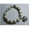 Image 1 : 150CTW PHILIPPINE WHITE PEARL HEART SILVER BRACELET