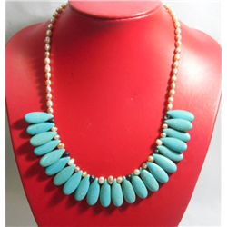 290.00CTW PHILIPPINE FRESHWATER PEARL AND BLUE TURQUOIS