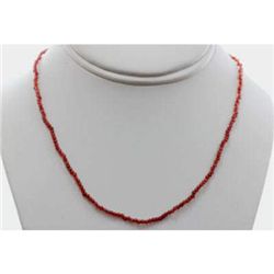 Red Garnet round beads 24.19 ctw Necklace