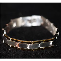 STEINLESS STEEL WHITE AND YELLOW BRACELET
