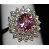 Image 1 : 14K GOLD ROUND PINK TANZANIAN AND DIAMOND RING