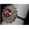 Image 2 : 14K GOLD ROUND PINK TANZANIAN AND DIAMOND RING