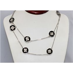 BLACK SILVER FASHION NECKLACE