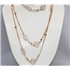 Image 1 : CHANEL STYLE GOLD PLATED WHITE LONG NECKLACE