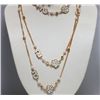 Image 2 : CHANEL STYLE GOLD PLATED WHITE LONG NECKLACE