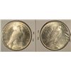 Image 2 : ( 2 ) 1922 PEACE SILVER DOLLARS, MS-63 BOTH ALL ORIGINAL  COINS