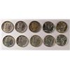 10 DIFFERENT MERCURY DIMES (16,16-S,17,19,23-S,24,25,26,28,29) VG-AU