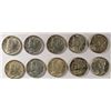 10 DIFFERENT MERCURY DIMES (29-D,29-S,31,34,35,35-S,36-D,37,37-D,39) XF-AU