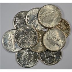 10 DIFFERENT BU MERCURY DIMES (41-D,41-S,42,43,43-D,44,44-D,44-S,45-D,45-S)