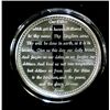 Image 1 : THE LORDS PRAYER ON A BEAUTIFUL ONE OUNCE .999 SILVER ART ROUND,