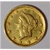 Image 1 : 1849-D $1 GOLD, RARE DAHLONEGA MINT AU/UNC LIGHT CLEANING