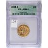 Image 1 : 1909-D FIVE DOLLAR INDIAN GOLD ICG MS-63
