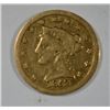Image 1 : 1852 $2.5 GOLD LIBERTY VG/FINE MINOR RIM NICK