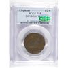 Image 1 : ELEPHANT TOKEN LONDON THICK PCGS F-15 CAC APPROVED CLOSE TO VF