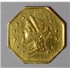 Image 1 : 1869 $1 CALIFORNIA GOLD BG-1106 AU/BU VERY CLOSE TO BU