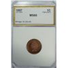 Image 1 : 1887 DOUBLE DIE OBVERSE INDIAN HEAD CENT PCI MS-60