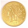 Image 1 : 1907 $20 GOLD LIBERTY MS62