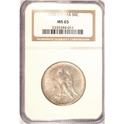 1935-S TEXAS HALF DOLLAR NGC MS65 GEM LIGHT COLOR