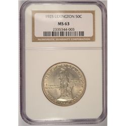 1925 LEXINGTON HALF DOLLAR MS63 NGC