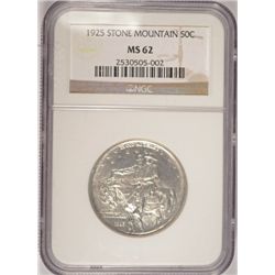1925 STONE MOUNTAIN HALF DOLLAR NGC MS62