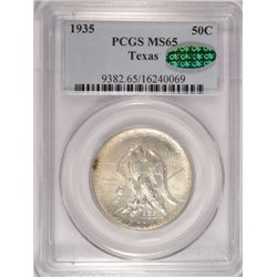 1935 TEXAS HALF DOLLAR PCGS MS65 CAC NICE!