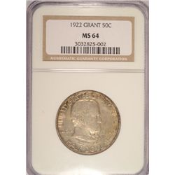1922 GRANT HALF DOLLAR NGC MS64 COLOR!