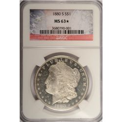 1880-S MORGAN DOLLAR NGC MS63 STAR (DPL OBV.)