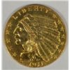 1911-D $2.50 INDIAN GOLD MS63 SUPER LUSTRE, STRONG D, NICE SURFACES, REVERSE