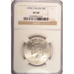 1998-S SILVER HALF DOLLAR NGC SP69