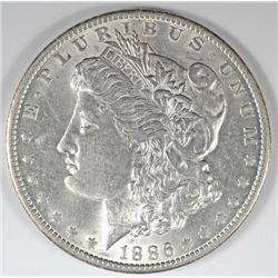 1886-O MORGAN DOLLAR MS63 WHITE, RARE, ANOTHER FROM OUR CONSIGNOR SET, WAS IN