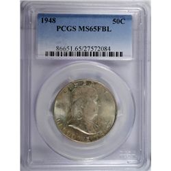 1948 FRANKLIN HALF DOLLAR PCGS MS-65 FBL