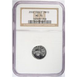 2002 PLATINUM EAGLE $10 NGC MS70!