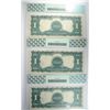 Image 2 : 3 CONSECUTIVE $1 SILVER CERTIFICATES "BLACK EAGLE" PCGS 1-63 PPQ & 2-64 PPQ