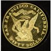 Image 2 : 1855 S.F. CALIFORNIA $50.00 GOLD RE-STRIKE, MADE FROM THE ORIGINAL GOLD BARS!