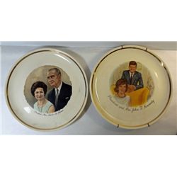 Vintage Collector Plates, President Kennedy and President Johnson, each 9" diam.