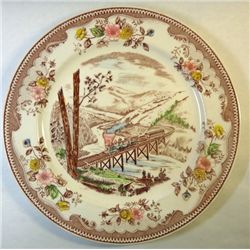Vintage Collector Plate depicting Train "Frontier Locomotive"  10.25" diameter