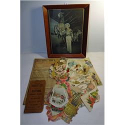 Misc Lot of Vintage Paper Goods, Scrapbook cutouts,  Trade Cards, ,& More