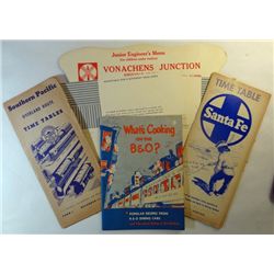 Vintage Railroad Memorabilia - Junior Engineer's Menu on a paper hat, and more!