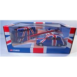 Vintage Die Cast Model  Corgi Harrods Union Jack Set #CC99184