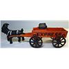 Image 1 : Vintage Cast Iron Toy, Goat Pulling "Express" Wagon