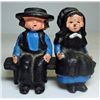 Image 1 : Cast Iron Amish Boy and Girl Sitting on a Bench.
