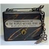 Image 1 : Antique Bank with Key "Compliments of The Peoples National Bank, Wapakoneta, Oh