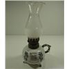 Image 1 : VINTAGE MINIATURE OIL LAMP "SILVER 25TH ANNIVERSARY"  UNKNOWN MAKER, 7" TALL