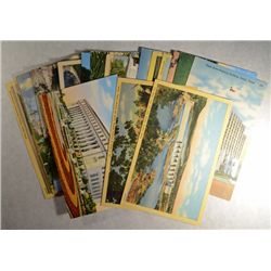 VINTAGE LOT OF 28 COLORIZED POSTCARDS FROM THE TEXAS, CIRCA 1950'S