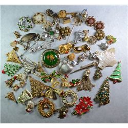 VINTAGE LOT OF COSTUME JEWELRY  - MOST CHRISTMAS AND HOLIDAY!