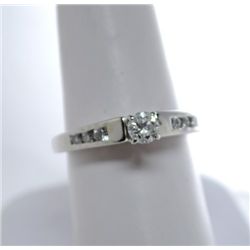 14K White Gold Diamond Ring Size 8 Very Nice!!